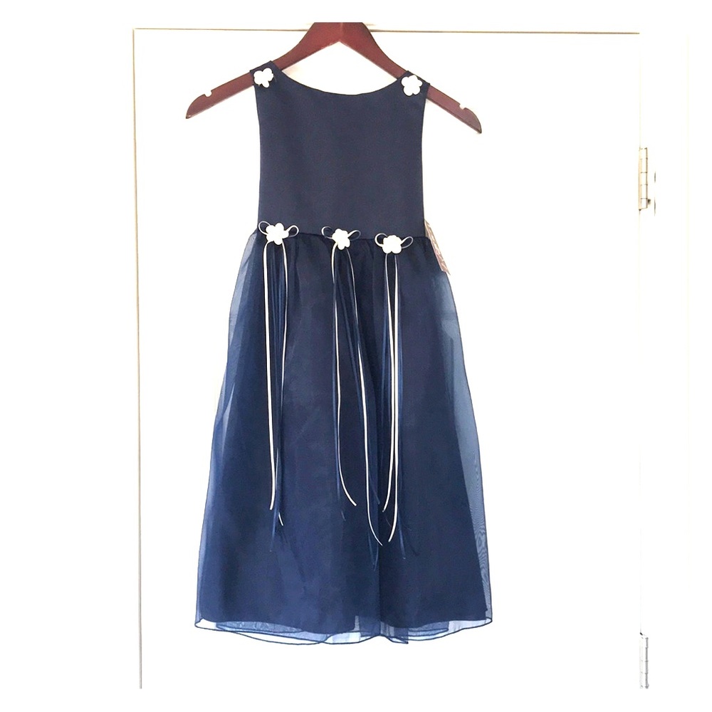 Kid’s Dream navy blue flower girl dress